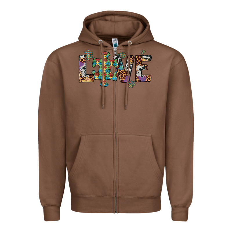 Love Autism Awareness Leopard Cowhide Zipper Hoodie by Artiststas | Teevron