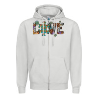 Dove Grey love autism awareness leopard cowhide Zipper Hoodie - Artiststas