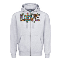 Heather Grey love autism awareness leopard cowhide Zipper Hoodie - Artiststas