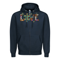 Navy love autism awareness leopard cowhide Zipper Hoodie - Artiststas