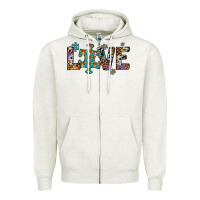 Oatmeal Heather love autism awareness leopard cowhide Zipper Hoodie - Artiststas