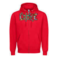 Red love autism awareness leopard cowhide Zipper Hoodie - Artiststas