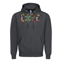 Smoke love autism awareness leopard cowhide Zipper Hoodie - Artiststas