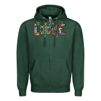 Sports Green love autism awareness leopard cowhide Zipper Hoodie - Artiststas
