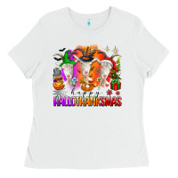 Happy Hallothanksmas Goats Ladies Tee | Teevron