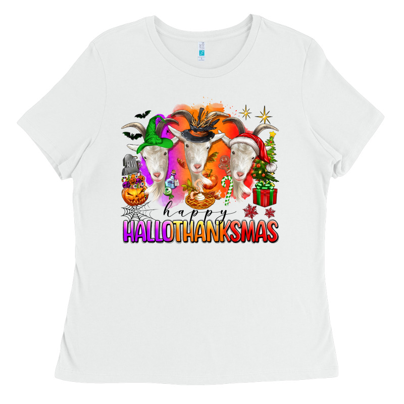 Happy Hallothanksmas Goats Ladies Tee by texasbilliewilder | Teevron