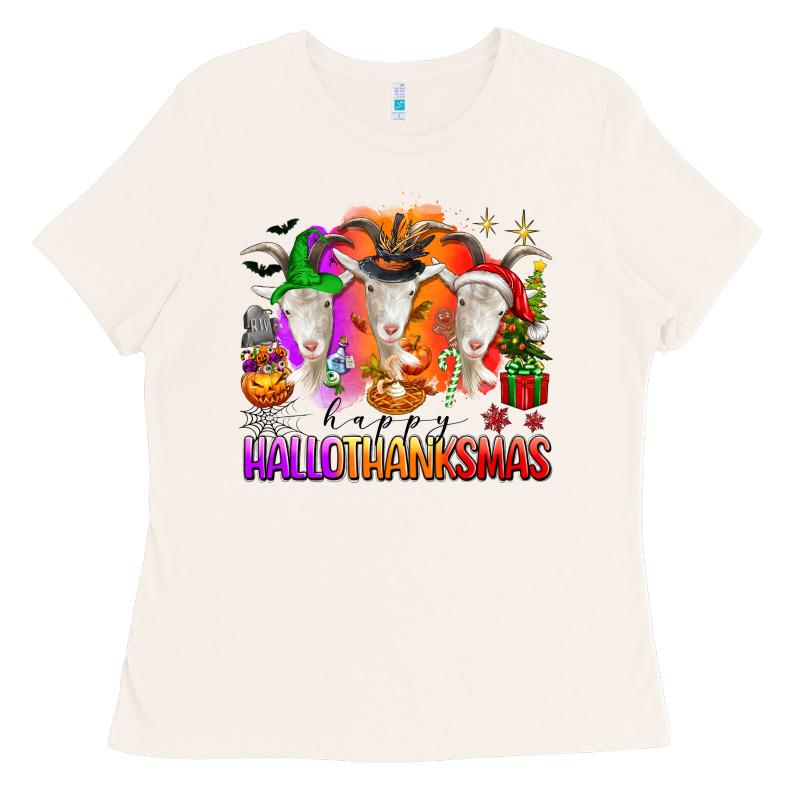 Happy Hallothanksmas Goats Ladies Tee by texasbilliewilder | Teevron