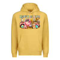 Antique Gold Happy Easter Animal Farm Truck Premium Hoodie - CowhideDigitalArt