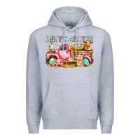Heather Grey Happy Easter Animal Farm Truck Premium Hoodie - CowhideDigitalArt