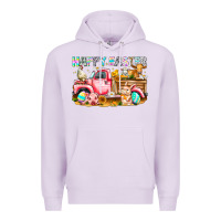 Lilac Happy Easter Animal Farm Truck Premium Hoodie - CowhideDigitalArt
