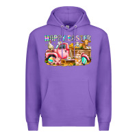 Purple Happy Easter Animal Farm Truck Premium Hoodie - CowhideDigitalArt