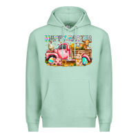 Seafoam Happy Easter Animal Farm Truck Premium Hoodie - CowhideDigitalArt