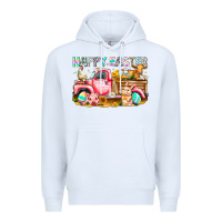 White Happy Easter Animal Farm Truck Premium Hoodie - CowhideDigitalArt