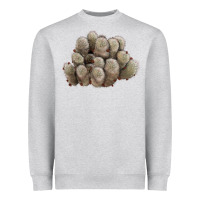 Heather Grey brown flowered cactus Heavyweight Sweatshirt - LillyAllenDesigns