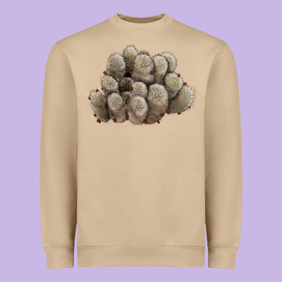 Brown Flowered Cactus Heavyweight Sweatshirt Designed By Lillyallendesigns