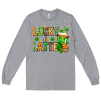 Heather Grey St. Patrick's Lucky a latte Long Sleeve Tee - OliviaCreatesArt