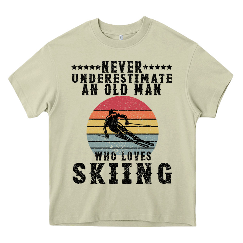 Never Underestimate An Old Man Who Loves Skiing Heavy Core Tee by Bettercallsaul | Teevron