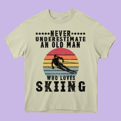 Never Underestimate An Old Man Who Loves Skiing Heavy Core Tee Designed By Bettercallsaul