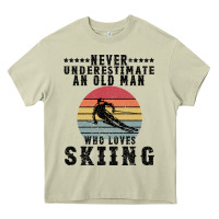 Mossy Never Underestimate An Old Man Who Loves Skiing Heavy Core Tee - Bettercallsaul