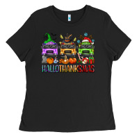 Black hallothanksmas school bus Ladies Tee - texasbilliewilder