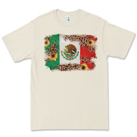 Bone Mexican Flag with Leopard Premium Tee - texasbilliewilder