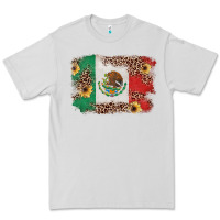 Dove Grey Mexican Flag with Leopard Premium Tee - texasbilliewilder