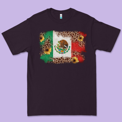 Mexican Flag With Leopard Premium Tee Designed By Texasbilliewilder