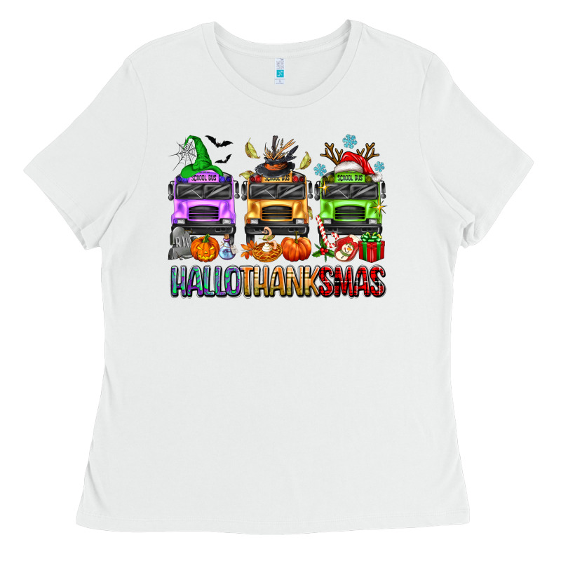 Hallothanksmas School Bus Ladies Tee by texasbilliewilder | Teevron