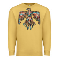 Antique Gold thunderbird leopard leather Premium Sweatshirt - BarkalooDesign
