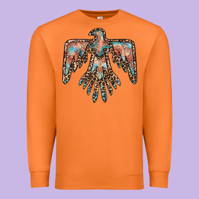 Thunderbird Leopard Leather Premium Sweatshirt Designed By Barkaloodesign