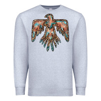 Heather Grey thunderbird leopard leather Premium Sweatshirt - BarkalooDesign