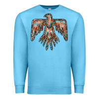 Ocean Blue thunderbird leopard leather Premium Sweatshirt - BarkalooDesign