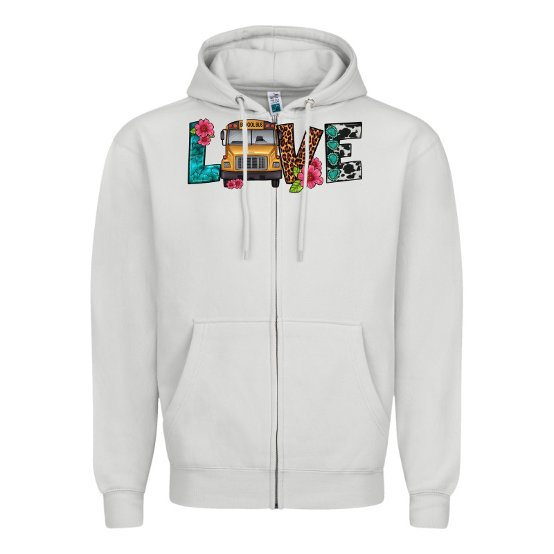 Love School Bus Zipper Hoodie by Artiststas | Teevron