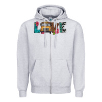 Heather Grey love school bus Zipper Hoodie - Artiststas
