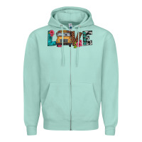 Seafoam love school bus Zipper Hoodie - Artiststas