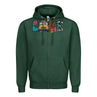 Sports Green love school bus Zipper Hoodie - Artiststas