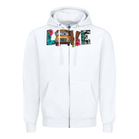 White love school bus Zipper Hoodie - Artiststas