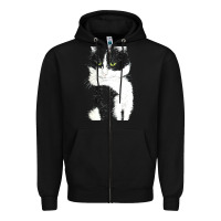 Black tuxedo cat t  shirt tuxedo cat t  shirt Zipper Hoodie - longCreatives