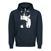 Navy tuxedo cat t  shirt tuxedo cat t  shirt Zipper Hoodie - longCreatives
