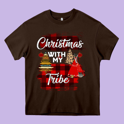Christmas With My Tribe Heavy Core Tee Designed By Bettercallsaul