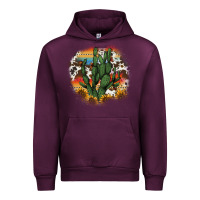 Mauve Wine cowhide aztec sunflowers cactus Urban Hoodie - AdoDesignShop