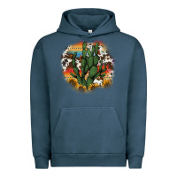 Pigment Midnight Navy cowhide aztec sunflowers cactus Urban Hoodie - AdoDesignShop