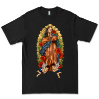 Black Lady of Guadalupe with Roses Premium Tee - texasbilliewilder