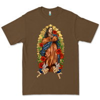 Cacao Lady of Guadalupe with Roses Premium Tee - texasbilliewilder