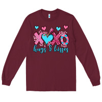 Burgundy xoxo hugs and kisses olivia Long Sleeve Tee - OliviaCreatesArt