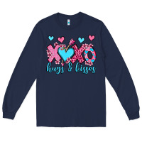 Navy xoxo hugs and kisses olivia Long Sleeve Tee - OliviaCreatesArt