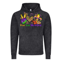 Vintage Black peace love mardi gras olivia Vintage Hoodie - OliviaCreatesArt