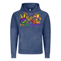 Vintage Denim peace love mardi gras olivia Vintage Hoodie - OliviaCreatesArt