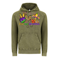 Vintage Olive peace love mardi gras olivia Vintage Hoodie - OliviaCreatesArt