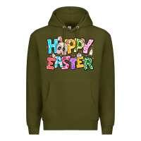 Army Green Hoppy Easter Premium Hoodie - CowhideDigitalArt